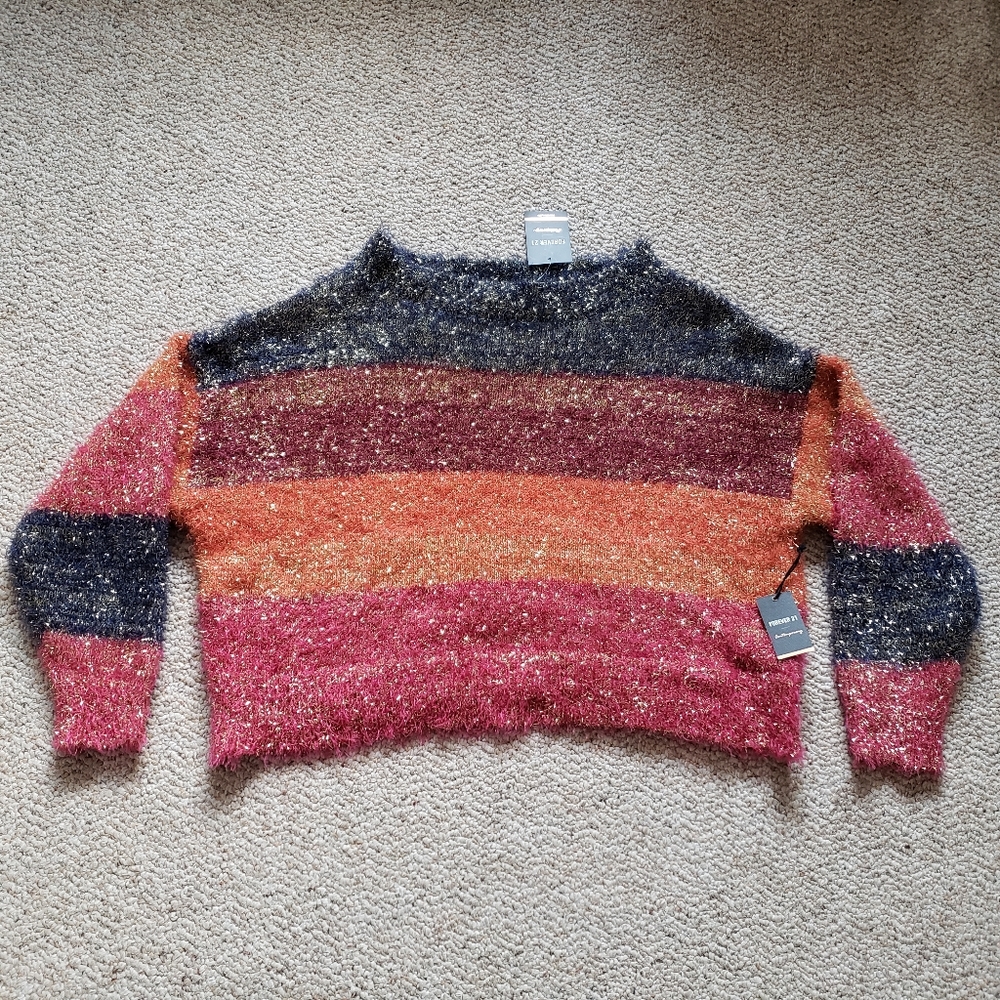 Forever 21 Contemporary Cropped Sparkle Sweater